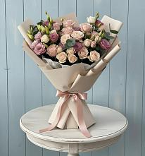 Букет цветов из:  Розы и Лизиантусы в Поварово