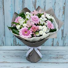 Букет цветов из:  Герберы, Альстромерии и Хризантемы #REPLACE_PRED# Поварово