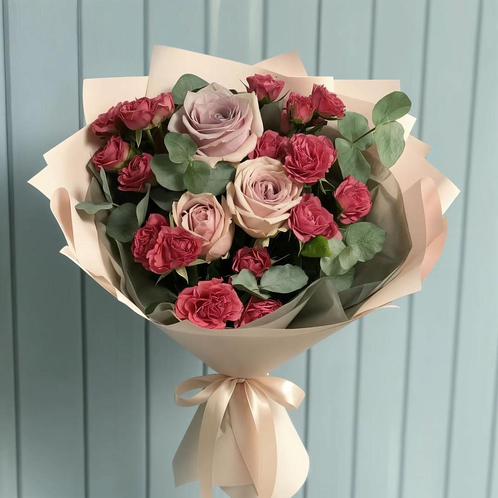 Букет цветов из: Гвоздики и Розы в Поварово