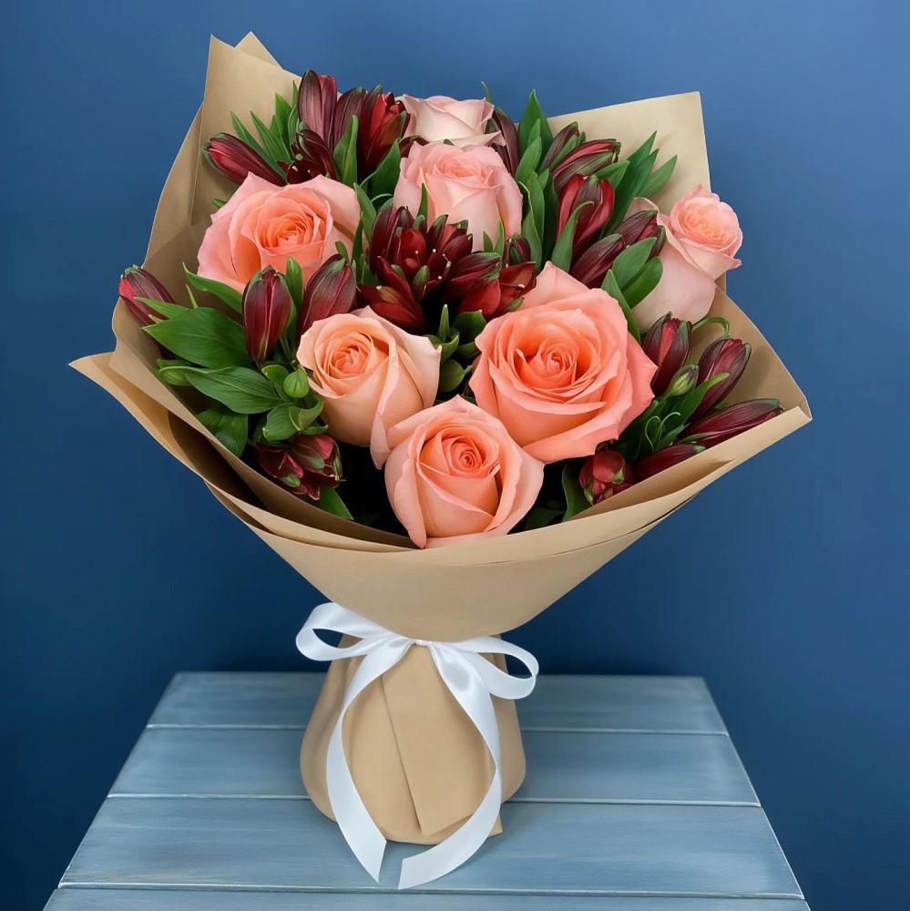 Букет цветов из: Розы и Альстромерии в Поварово