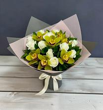 Букет цветов из:  Орхидеи и Розы #REPLACE_PRED# Поварово