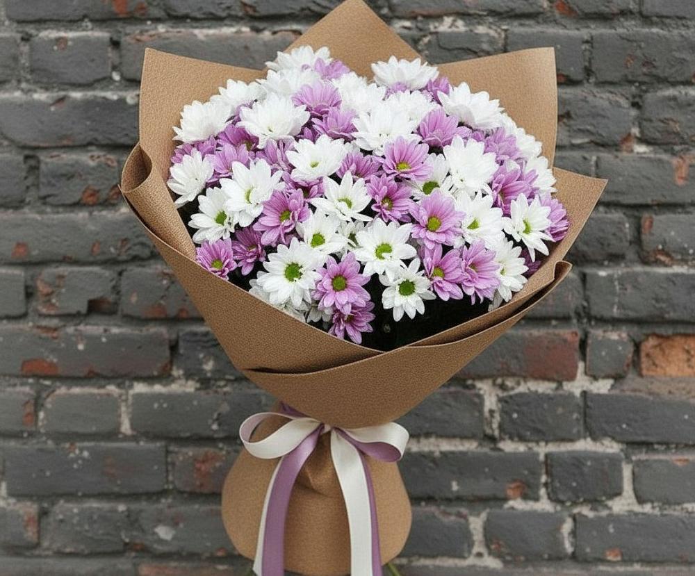 Букет цветов из: Хризантемы в Поварово