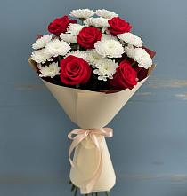 Букет цветов из:  Розы и Хризантемы в Поварово