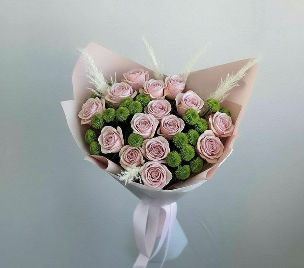 Букет цветов из: Розы и Хризантемы в Поварово