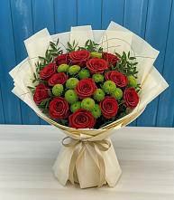 Букет цветов из:  Розы и Хризантемы #REPLACE_PRED# Поварово