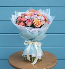 Букет цветов из:  Хризантемы и Розы в Поварово
