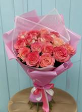 Букет 15 Розовых роз Равель в Поварово